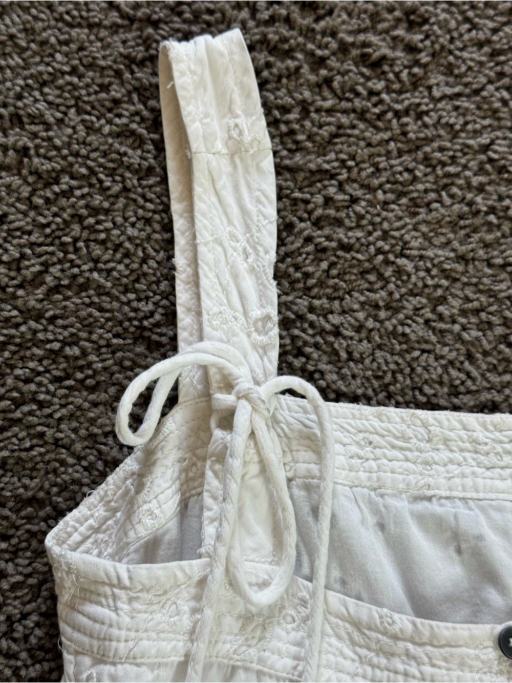 Free people women’s White Eyelet Sundress - Lightweight Summer Dress - Picture 6 of 8